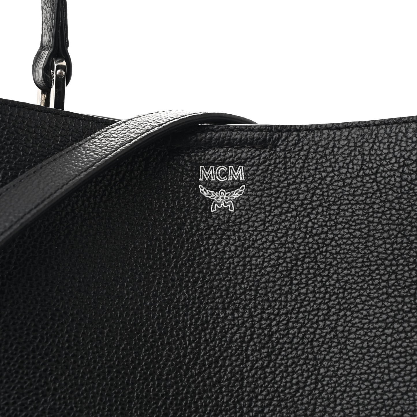 Grained Calfskin Visetos Medium Sarah Hobo Black