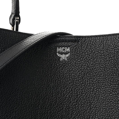 MCM Grained Calfskin Visetos Medium Sarah Hobo Black 8 of 11