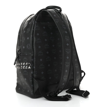 MCM Visetos Medium Side Studs Stark Backpack Black 3 of 10