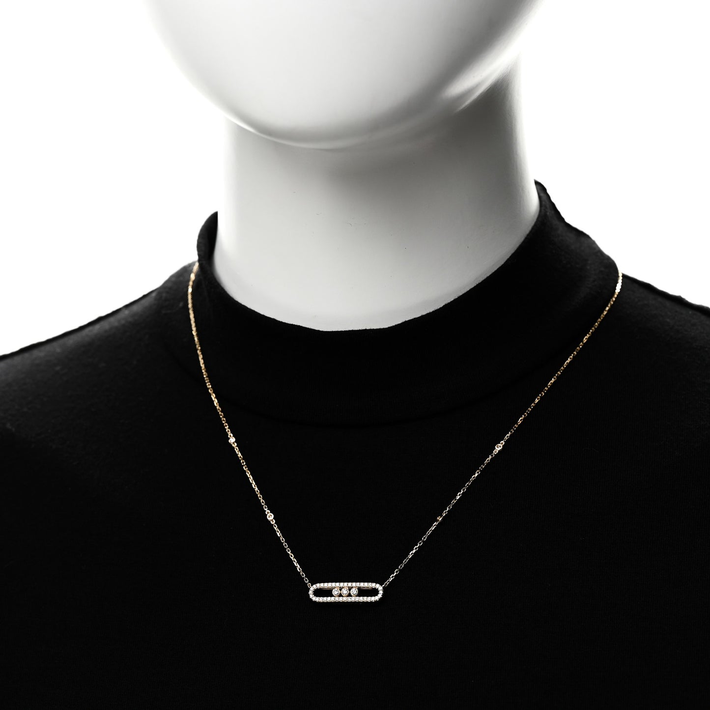 18K Yellow Gold Diamond Baby Move Classic Pave Necklace