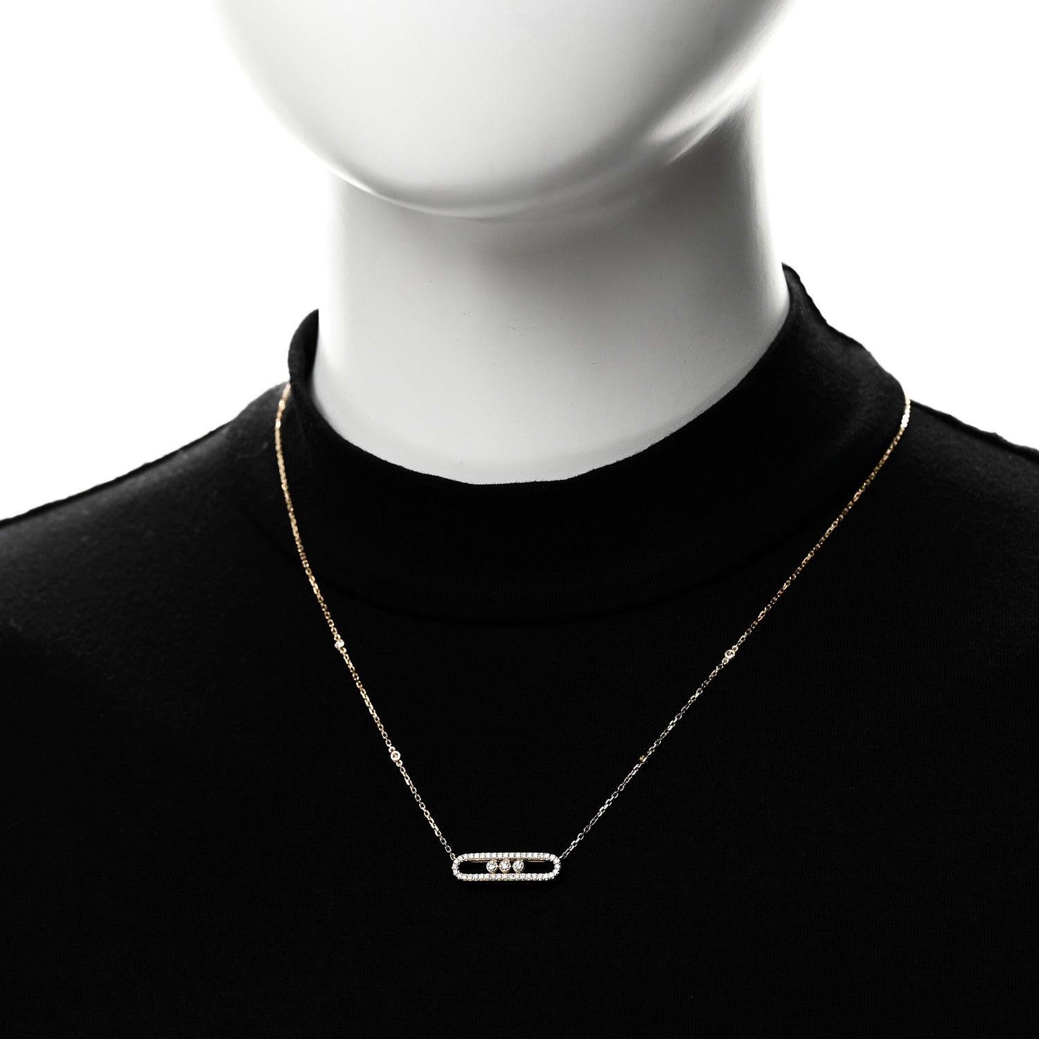 Messika 18K Yellow Gold Diamond Baby Move Classic Pave Necklace 2 of 8
