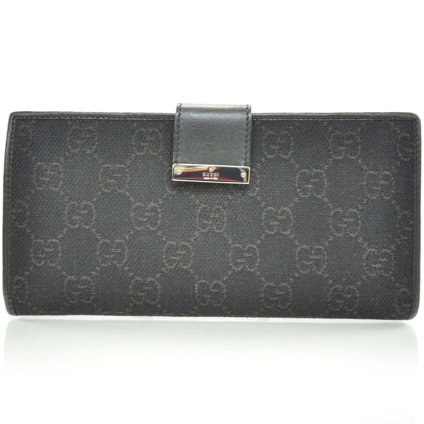Monogram Metal Plate Continental Wallet Black