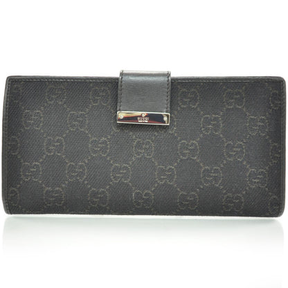 Gucci Monogram Metal Plate Continental Wallet Black 1 of 8
