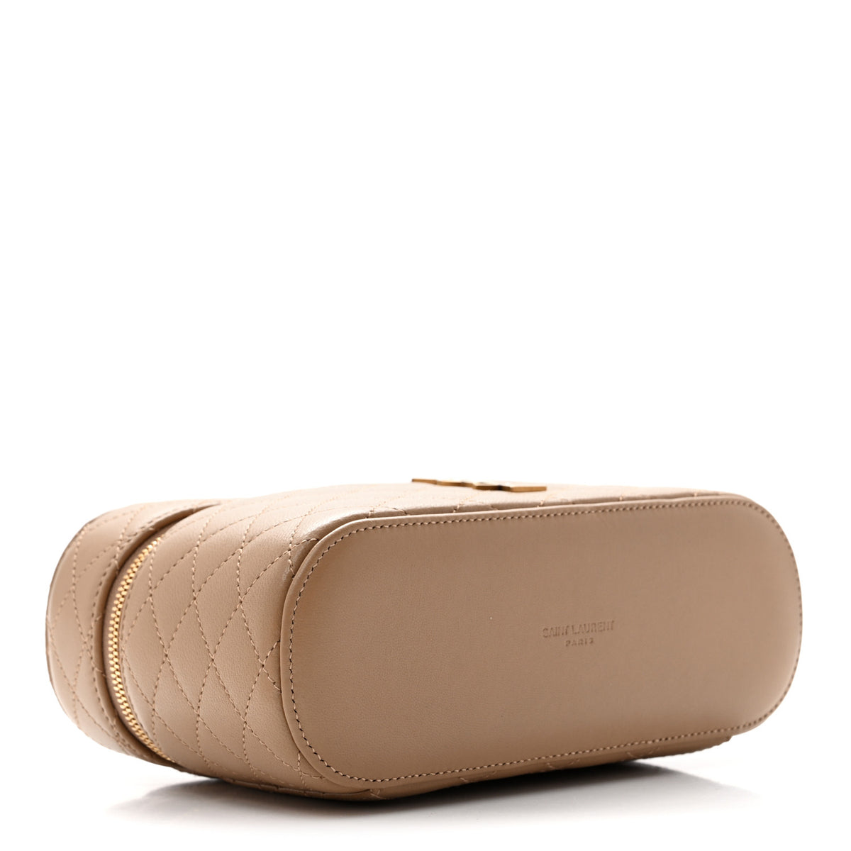 Lambskin Quilted Mini Gaby Vanity Case Dark Toffee