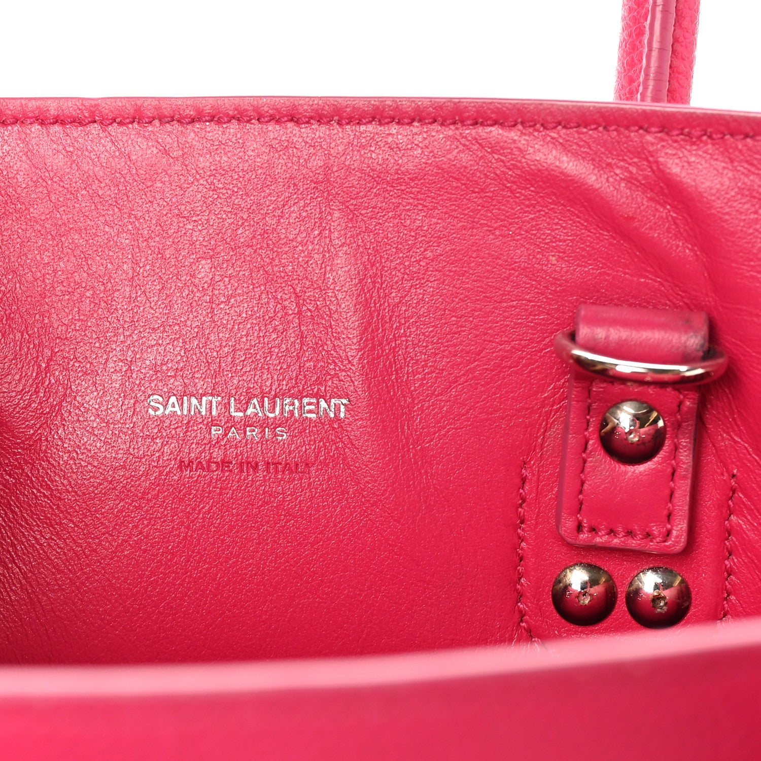 Saint Laurent Grained Calfskin Baby Sac De Jour Lipstick Fuchsia 6 of 9