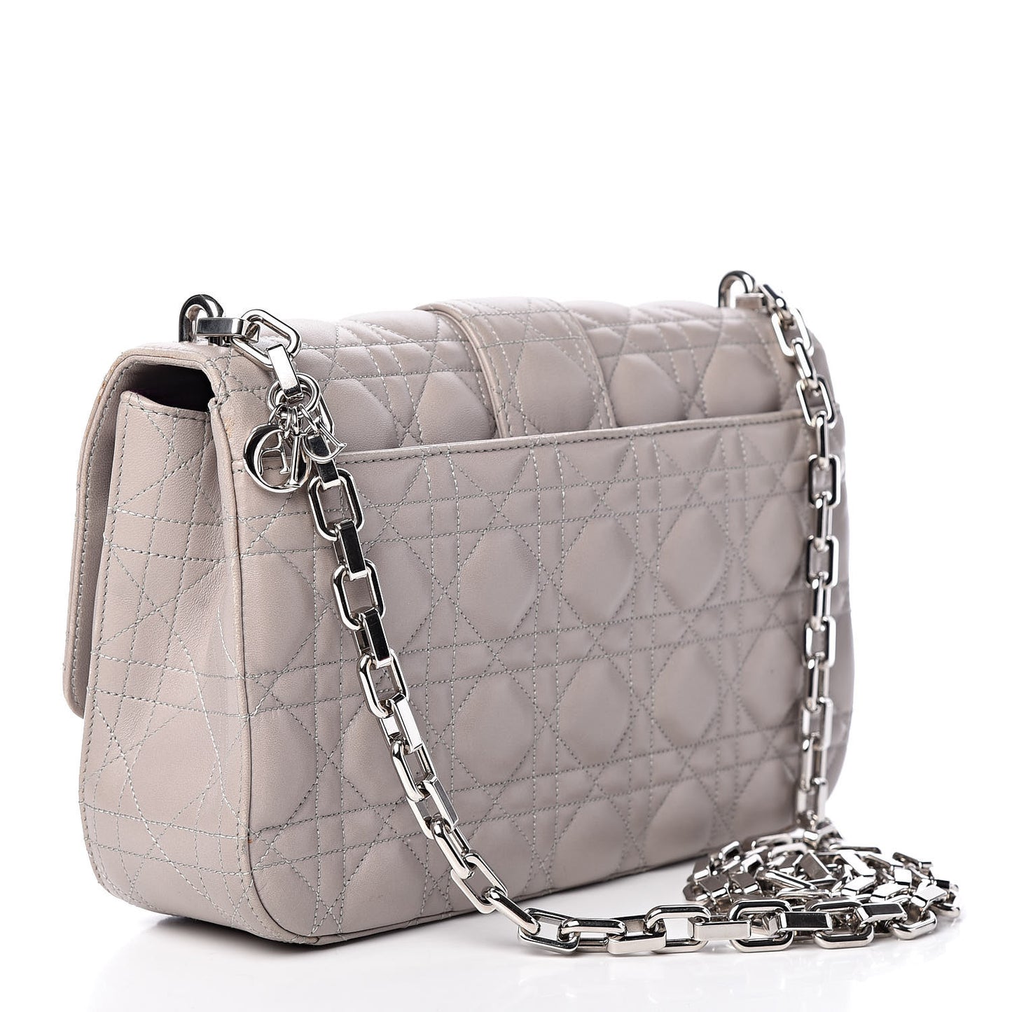 Lambskin Cannage Medium Miss Dior Flap Grey