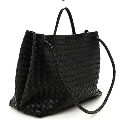Bottega Veneta Nappa Intrecciato Large Andiamo Shoulder Bag Black 3 of 9