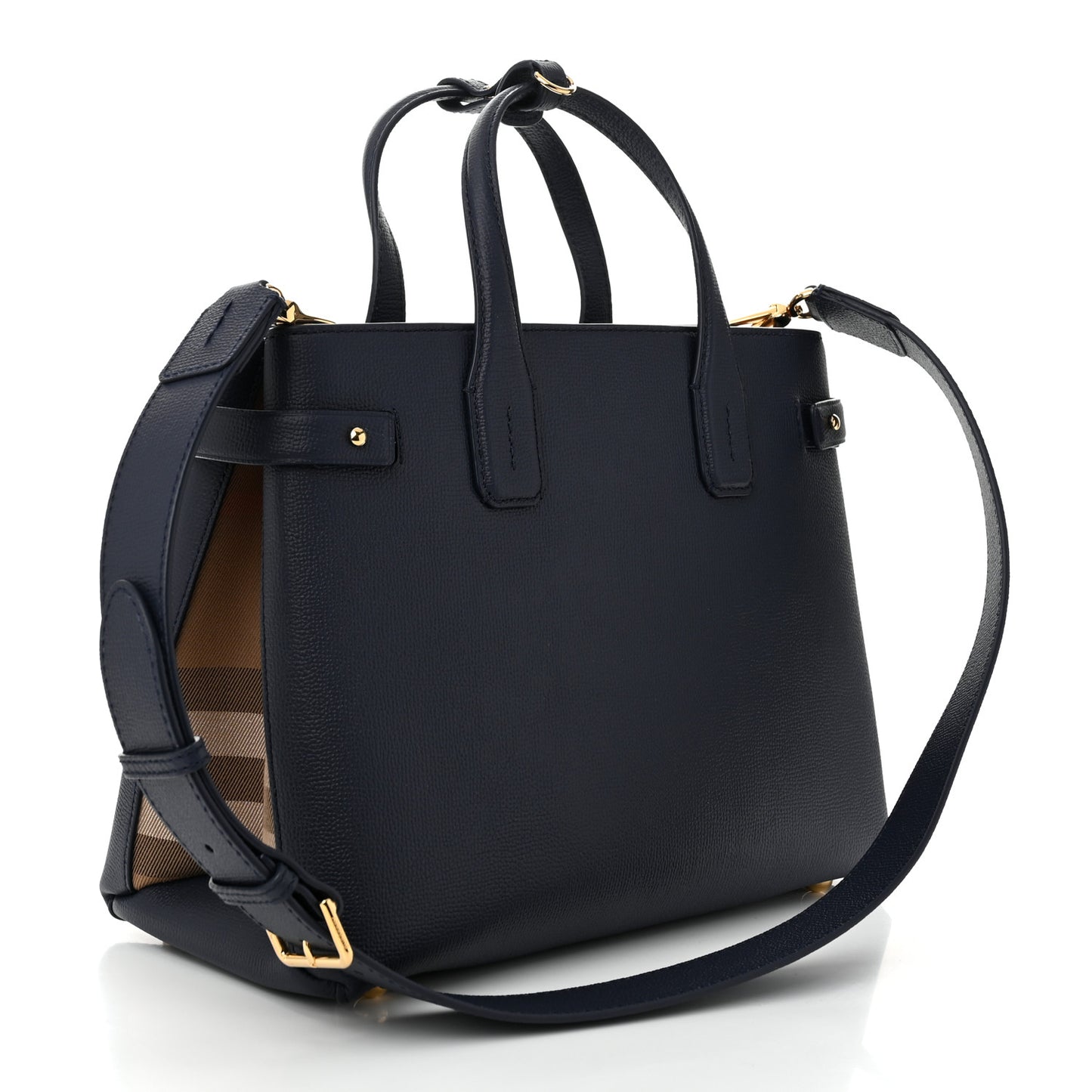 Derby Calfskin Vintage Check Medium Banner Tote Regency Blue