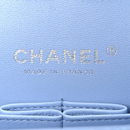 Chanel Denim Quilted Medium Double Flap Light Blue 5 of 9