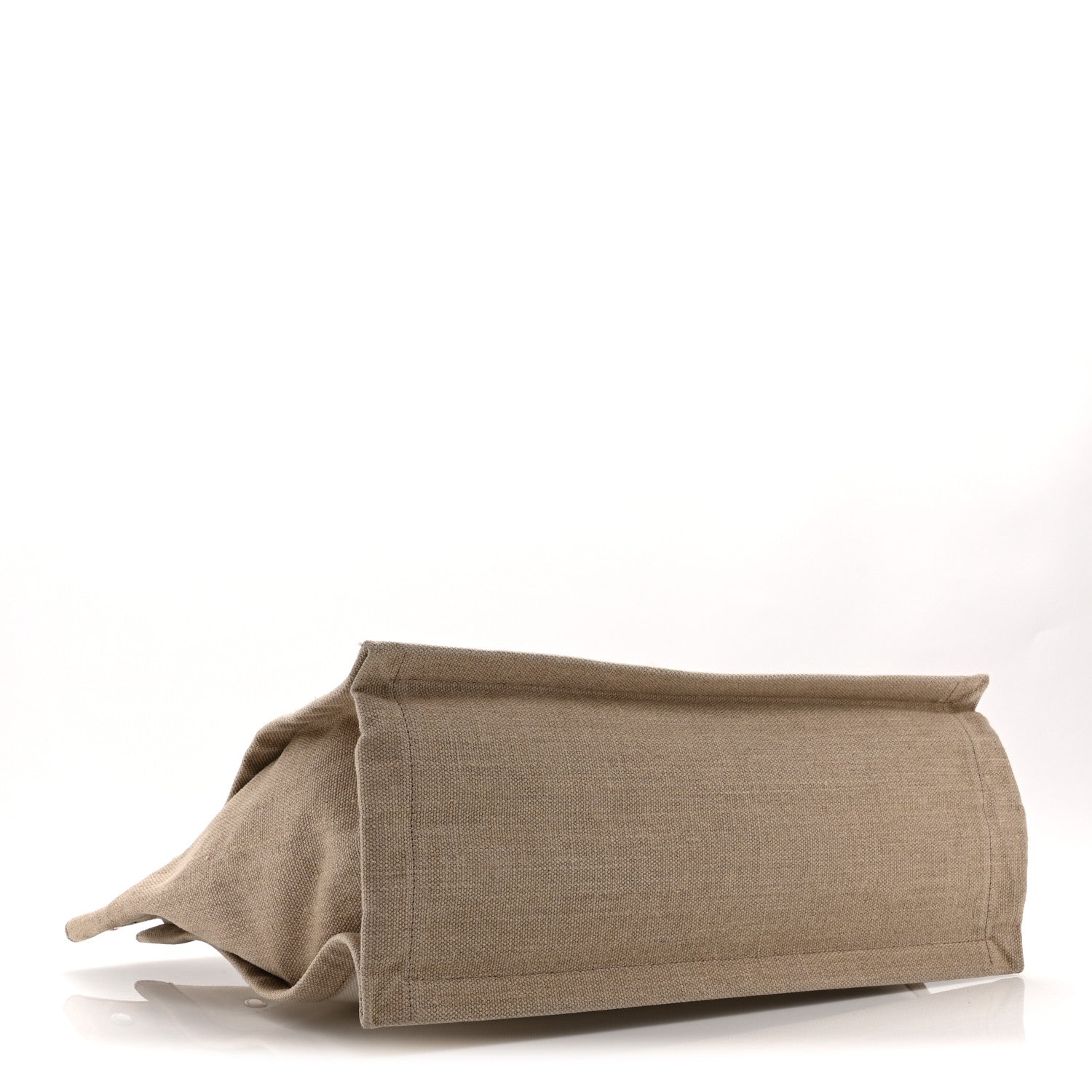 Saint Laurent Linen Calfskin Small Rive Gauche Tote Greggio Natural 4 of 10