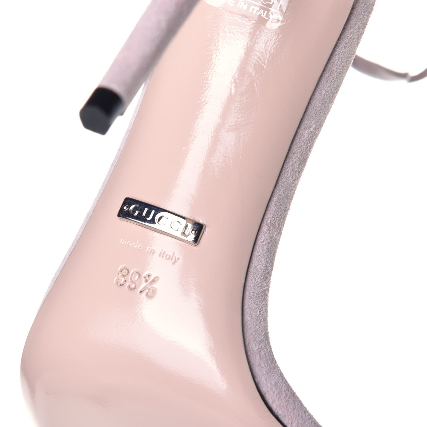 Gucci Kid Scamosciato GG Ankle Strap High Heel Sandals 39.5 Powder Pink 6 of 8