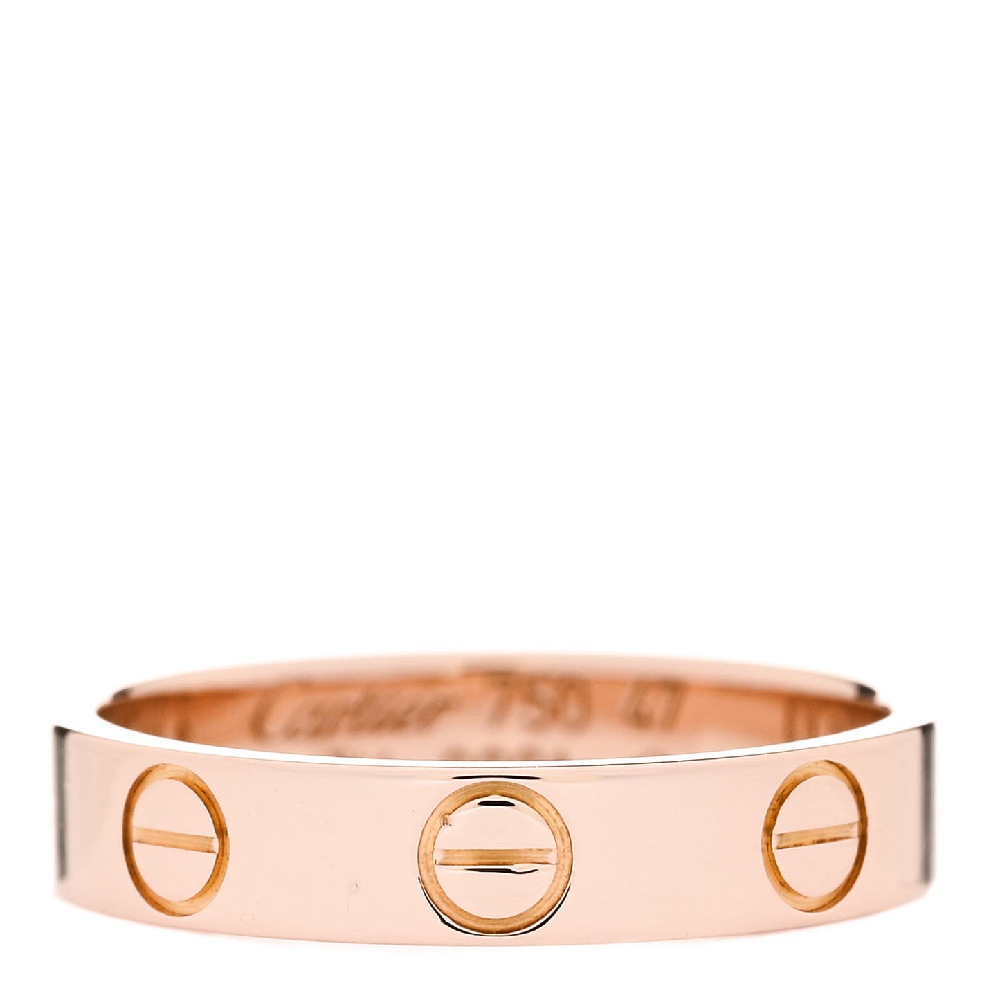 18K Pink Gold 3.5mm LOVE Wedding Band Ring 47 4.25