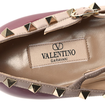 Valentino Garavani Patent Nappa Rockstud Cage Ballerina Flats 40 8 of 9