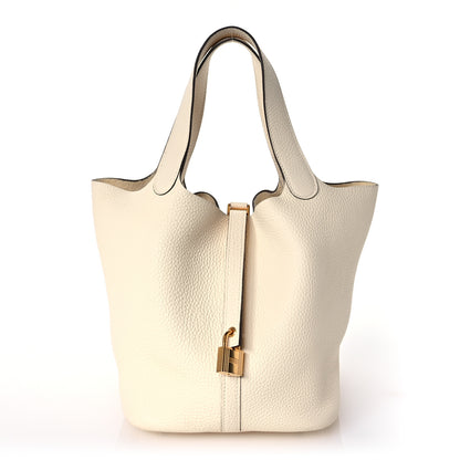 Hermes Taurillon Clemence Picotin Lock 22 MM Nata 1 of 12