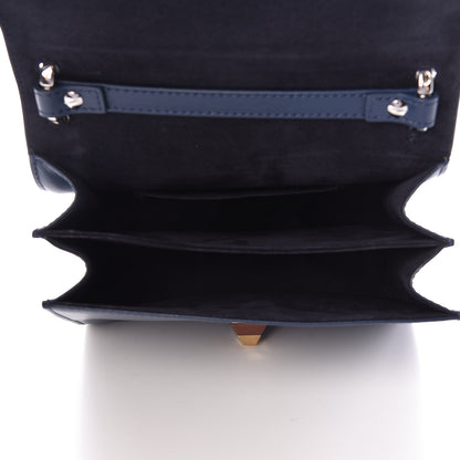 Fendi Calfskin Crystal Studded Small Kan I Shoulder Bag Blueberry Multicolor 5 of 10