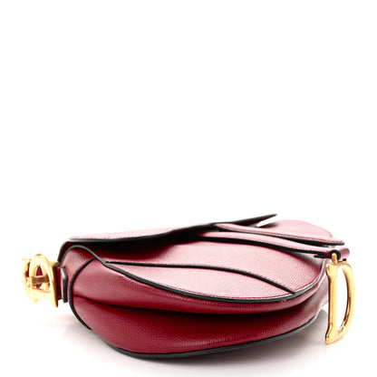 Christian Dior Grained Calfskin Saddle Bag Red 4 of 10