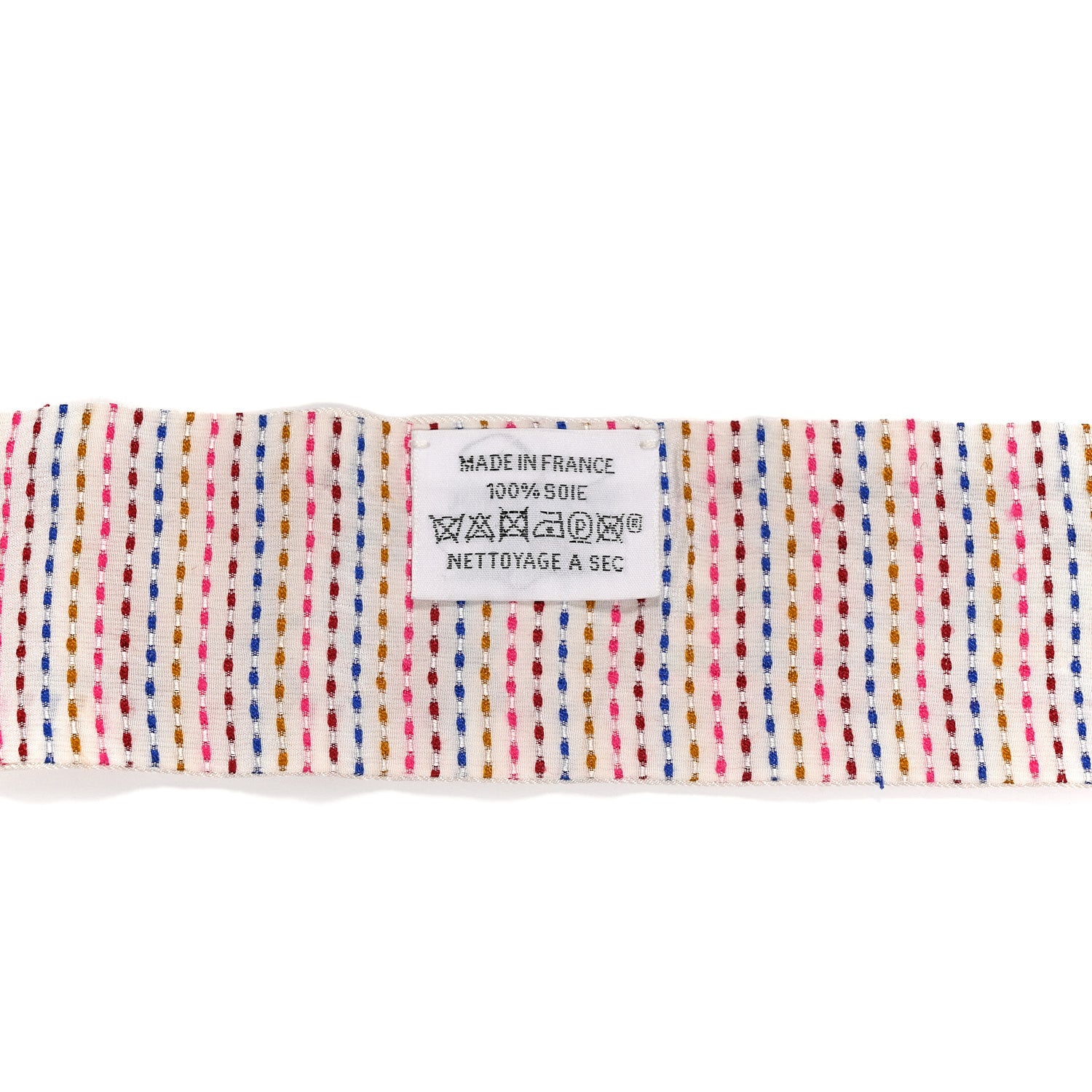 Hermes Silk Chevaloscope Neon Twilly White Bleu Rouge 3 of 6