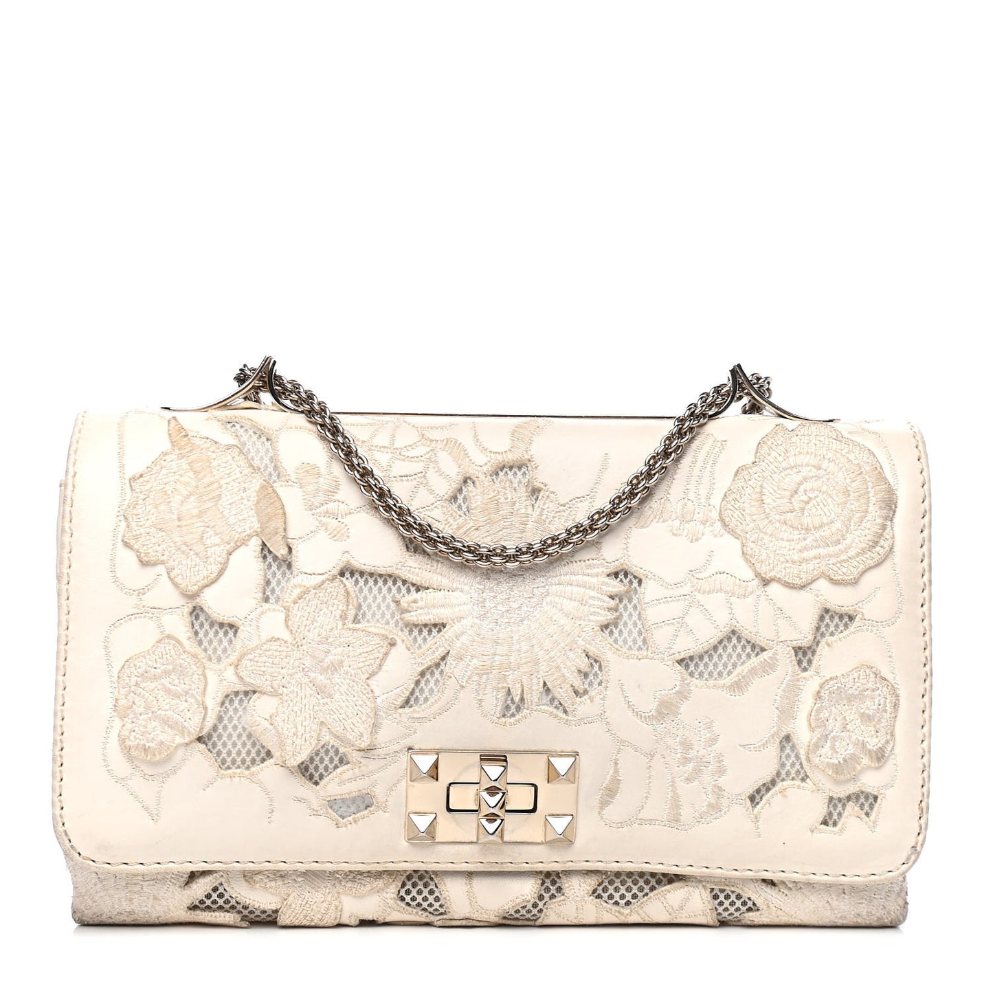 Nappa Lace Girello Flap Ivory