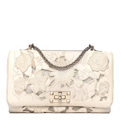 Valentino Garavani Nappa Lace Girello Flap Ivory 1 of 7