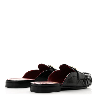 Chanel Shiny Crumpled Lambskin CC Mules 36 Black 5 of 11