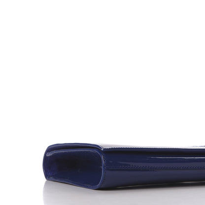 Saint Laurent Patent Calfskin Monogram Large Belle De Jour Clutch Royal Blue 6 of 9