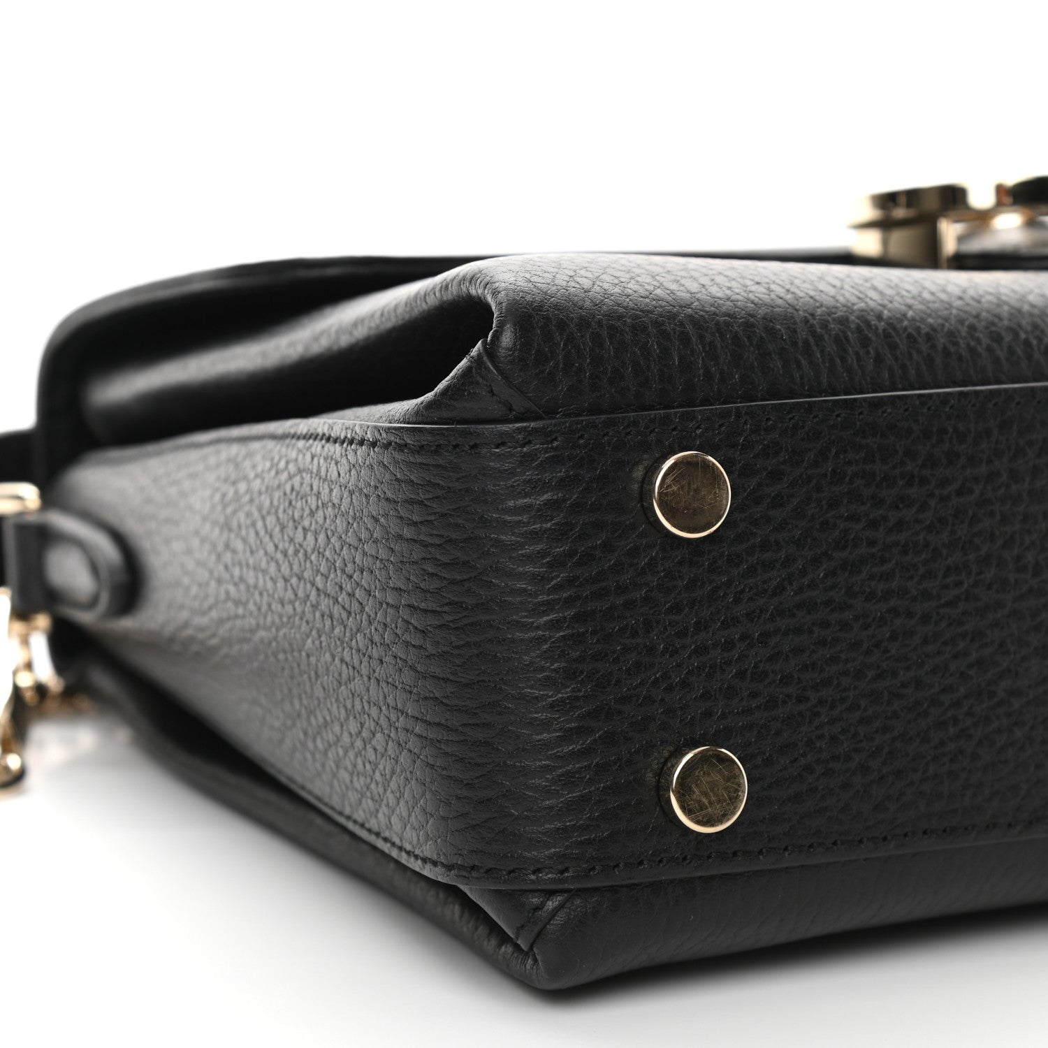 Gucci Dollar Calfskin Interlocking G Top Handle Shoulder Bag Black 9 of 13