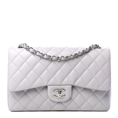 Chanel Lambskin Quilted Jumbo Double Flap Grey 1 of 4