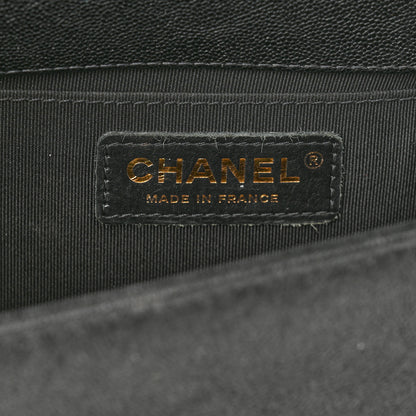 Chanel Caviar Chevron Quilted Medium Boy Flap Black 6 of 14