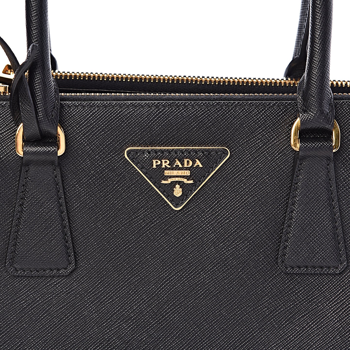 Saffiano Small Galleria Double Zip Tote Black