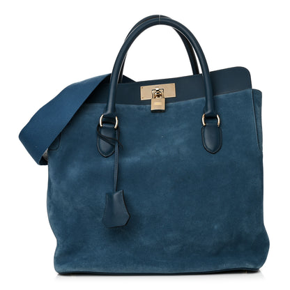 Hermes Veau Grizzly Swift Toolbox 33 Bleu Tempete 1 of 13