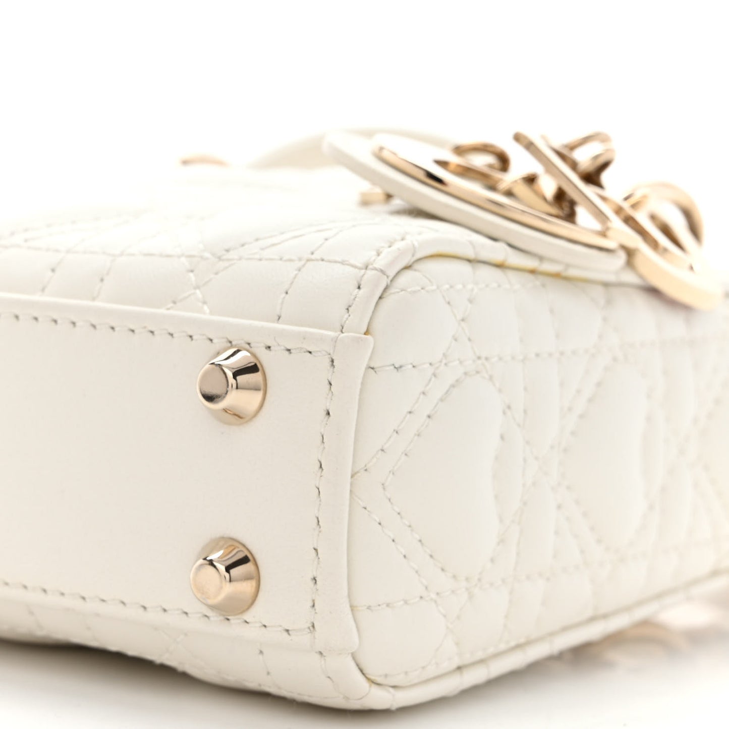 Calfskin Cannage Dioramour Micro Lady Dior Dior White