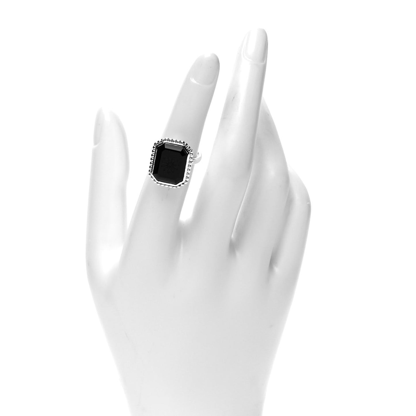 Sterling Silver Black Onyx Ziegfeld Daisy Ring 49 5