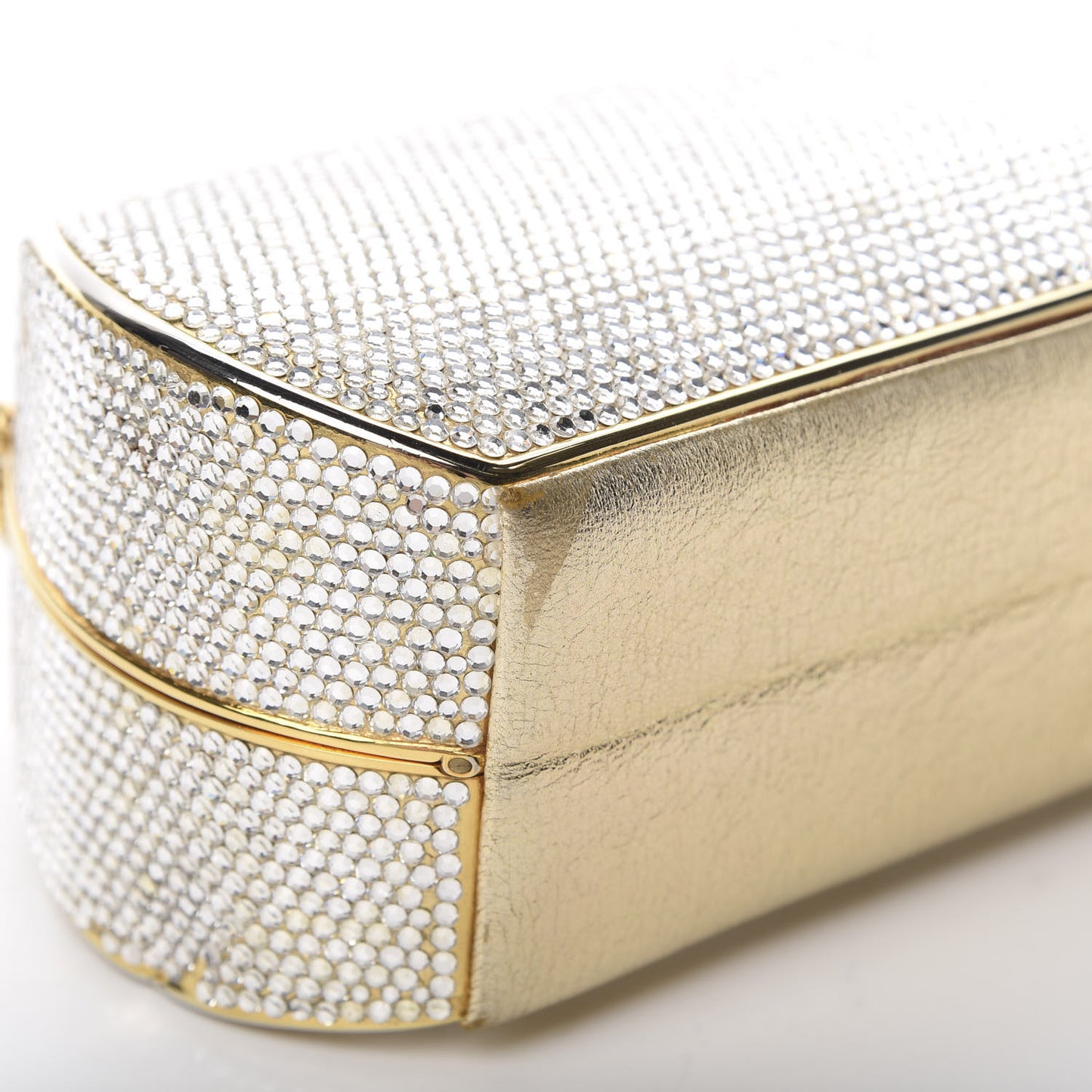 Swarovski Crystal Minaudiere Clutch Gold Silver