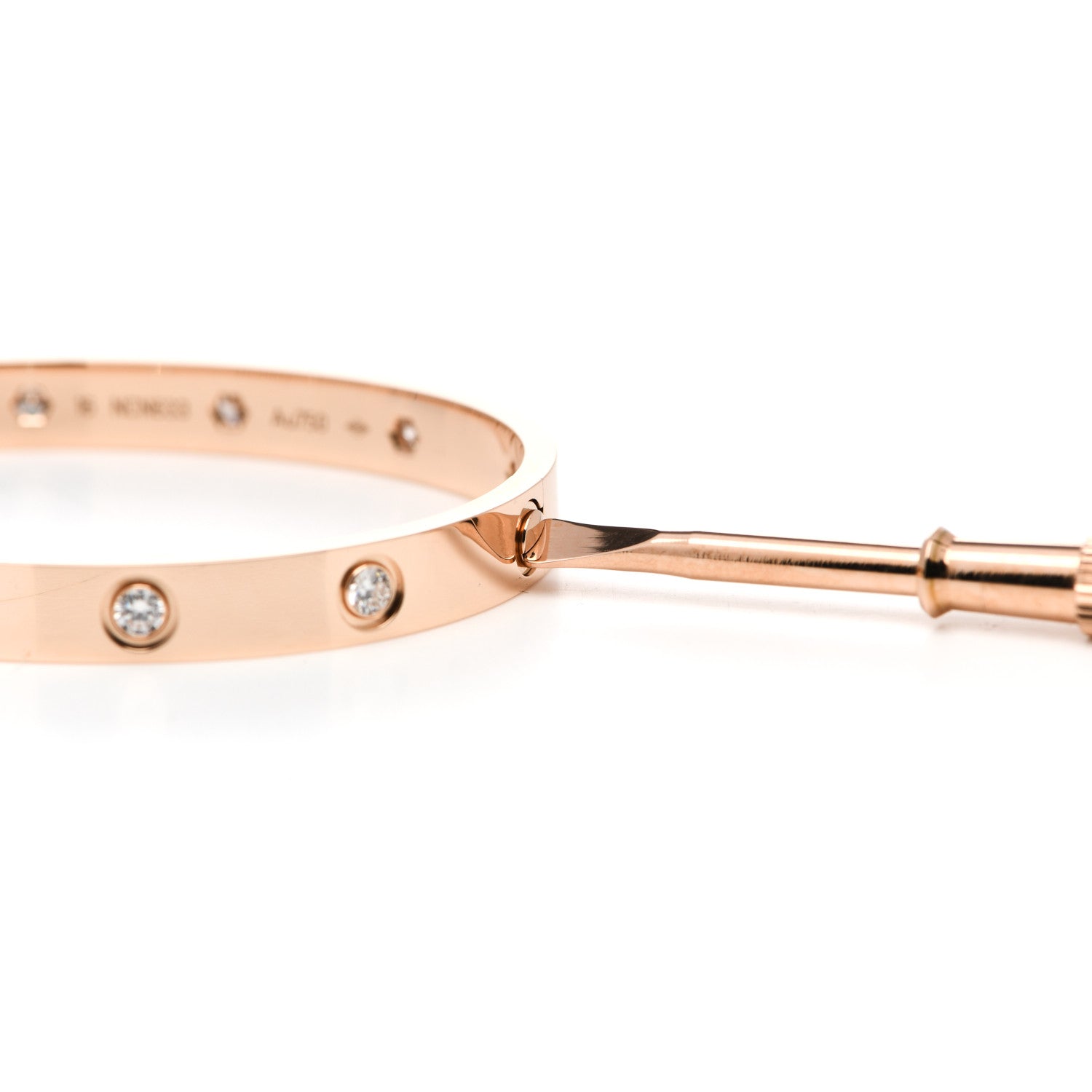 Cartier 18K Pink Gold 10 Diamond LOVE Bracelet 16 5 of 5