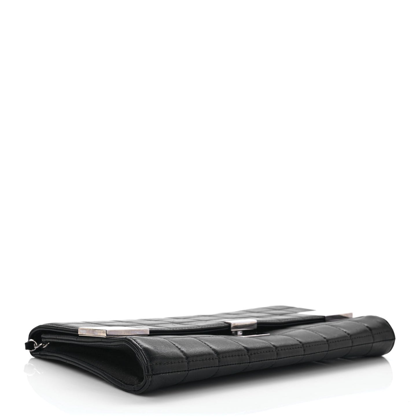 Lambskin Chocolate Bar Flap Black