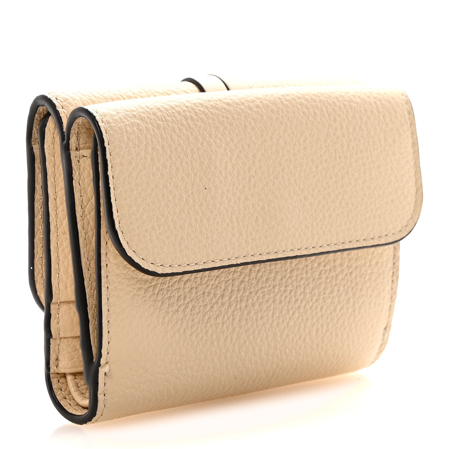 Chloe Grained Calfskin Alphabet Mini Trifold Wallet Sweet Beige 3 of 8