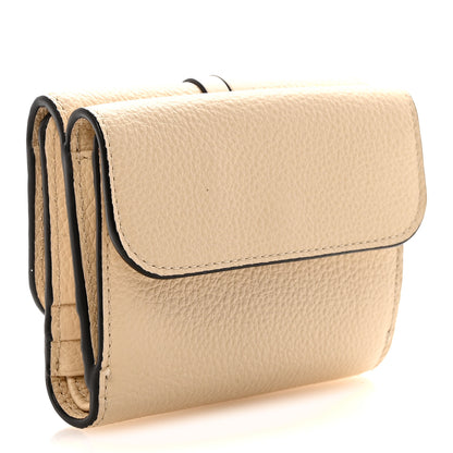 Chloe Grained Calfskin Alphabet Mini Trifold Wallet Sweet Beige 3 of 8