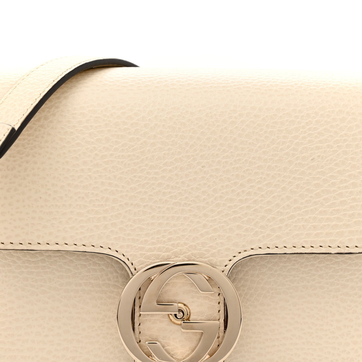 Dollar Calfskin Interlocking G Crossbody Bag Mystic White