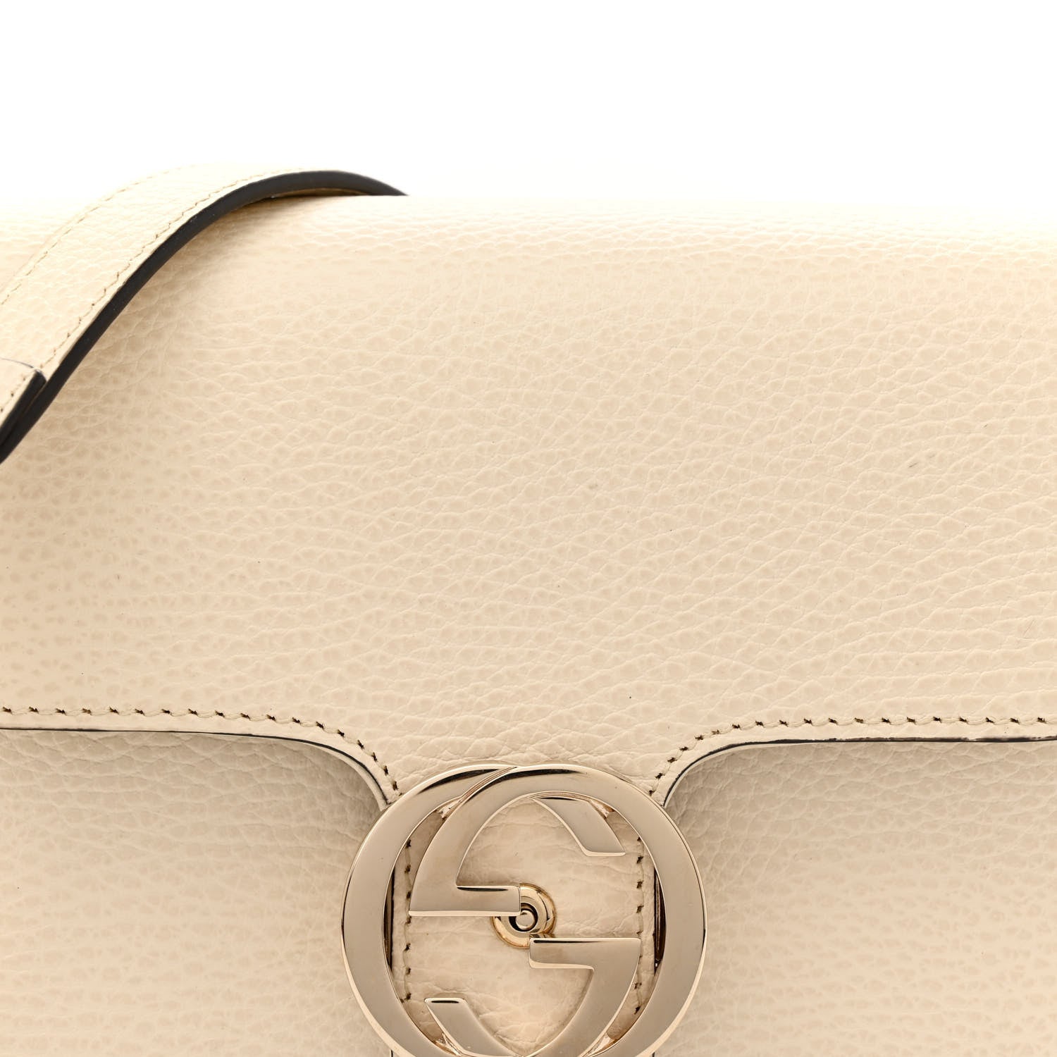 Gucci Dollar Calfskin Interlocking G Crossbody Bag Mystic White 9 of 14