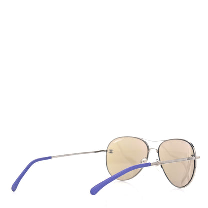 Chanel Polarized CC Aviator Sunglasses 4189-T-Q Purple 4 of 5