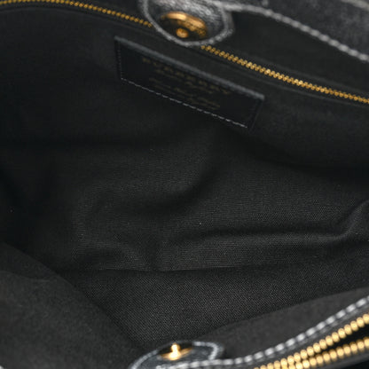 Burberry Metallic Grainy Calfskin House Check Medium Banner Tote Silver 5 of 14