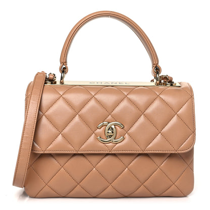 Chanel Lambskin Quilted Small Trendy CC Dual Handle Flap Bag Camel 1 of 10