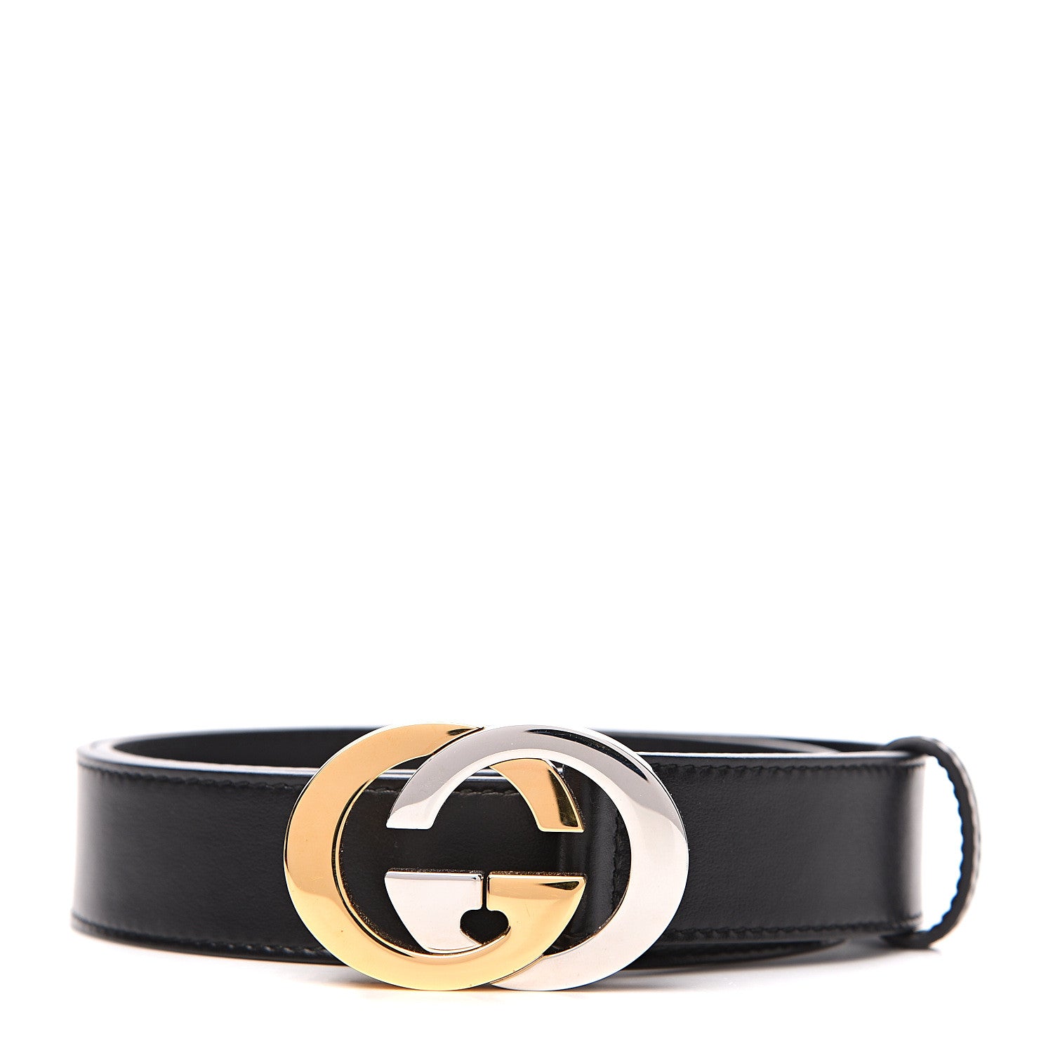 Gucci Plutone Calfskin Interlocking G 30mm Belt 75 30 Black 1 of 4
