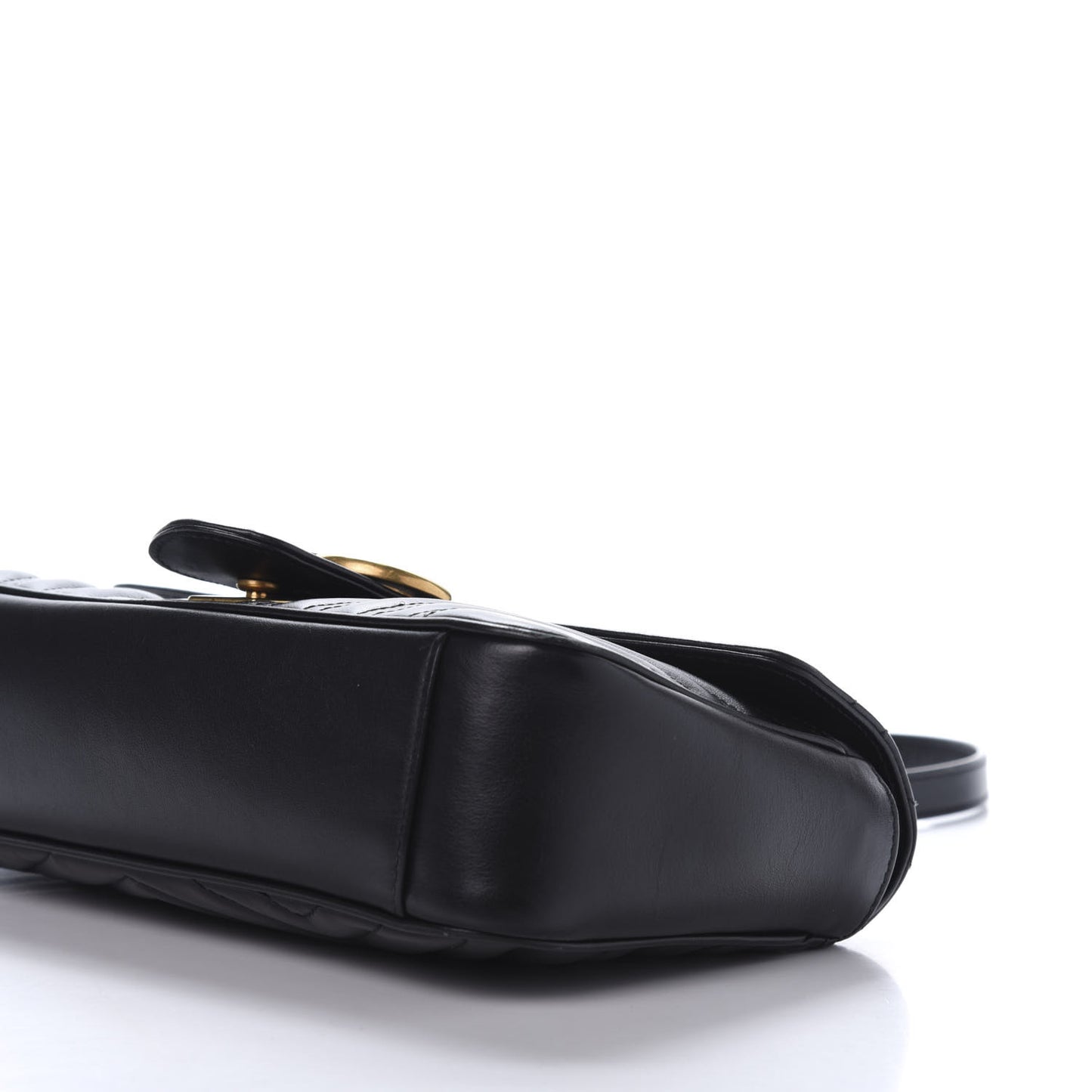 Calfskin Matelasse Small GG Marmont Shoulder Bag Black