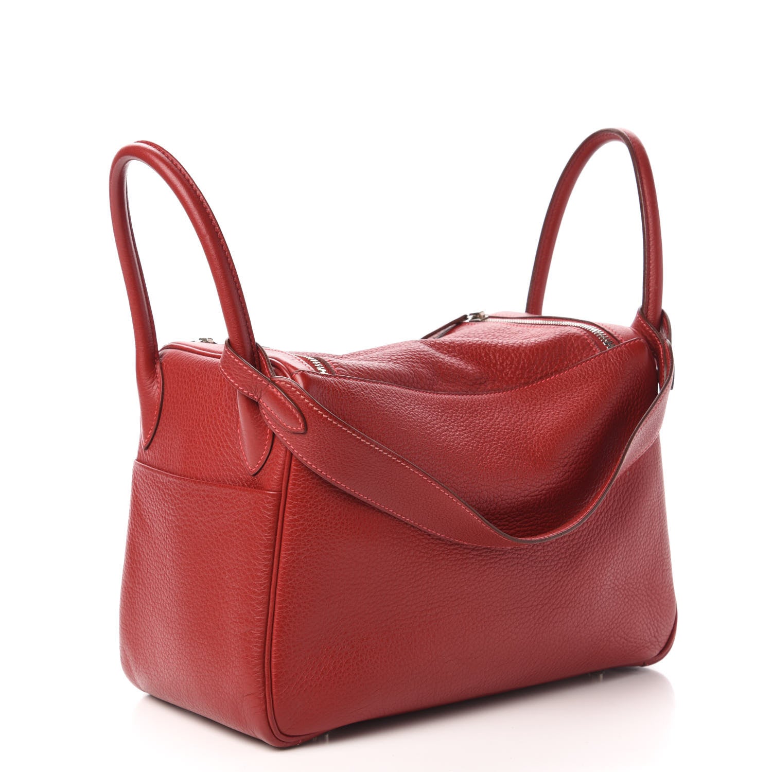Hermes Taurillon Clemence Lindy 30 Rouge Vif 3 of 9