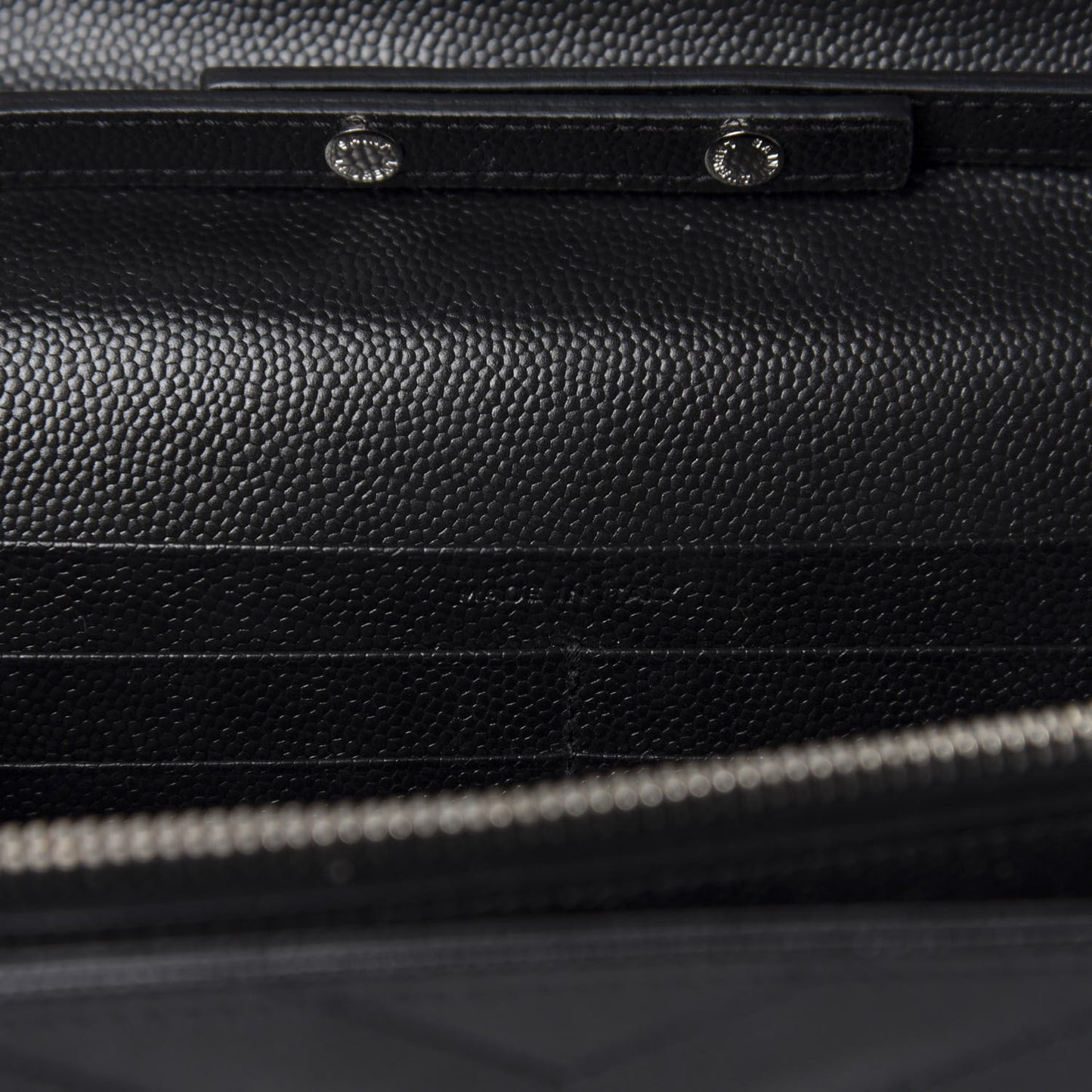 Grain De Poudre Matelasse Chevron Monogram Chain Wallet Black