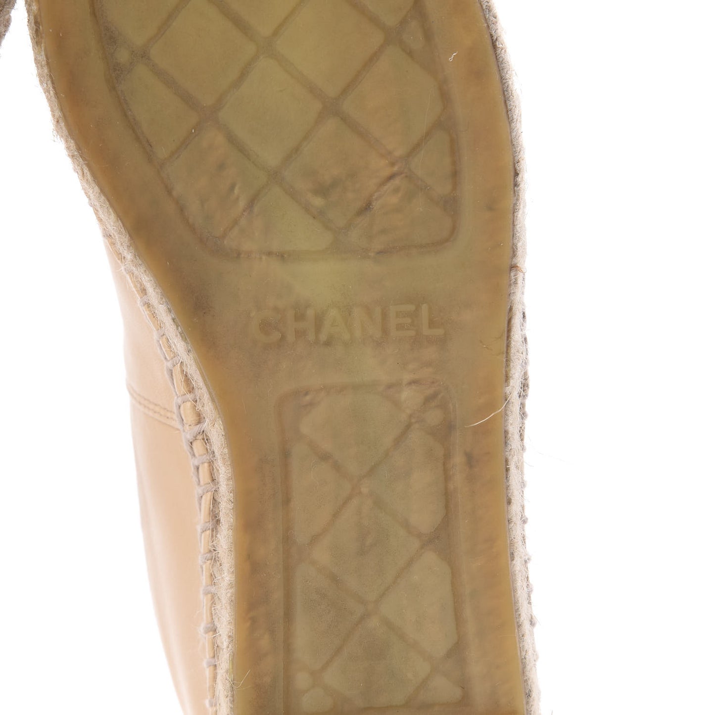 Lambskin CC Espadrilles 37 Beige Black