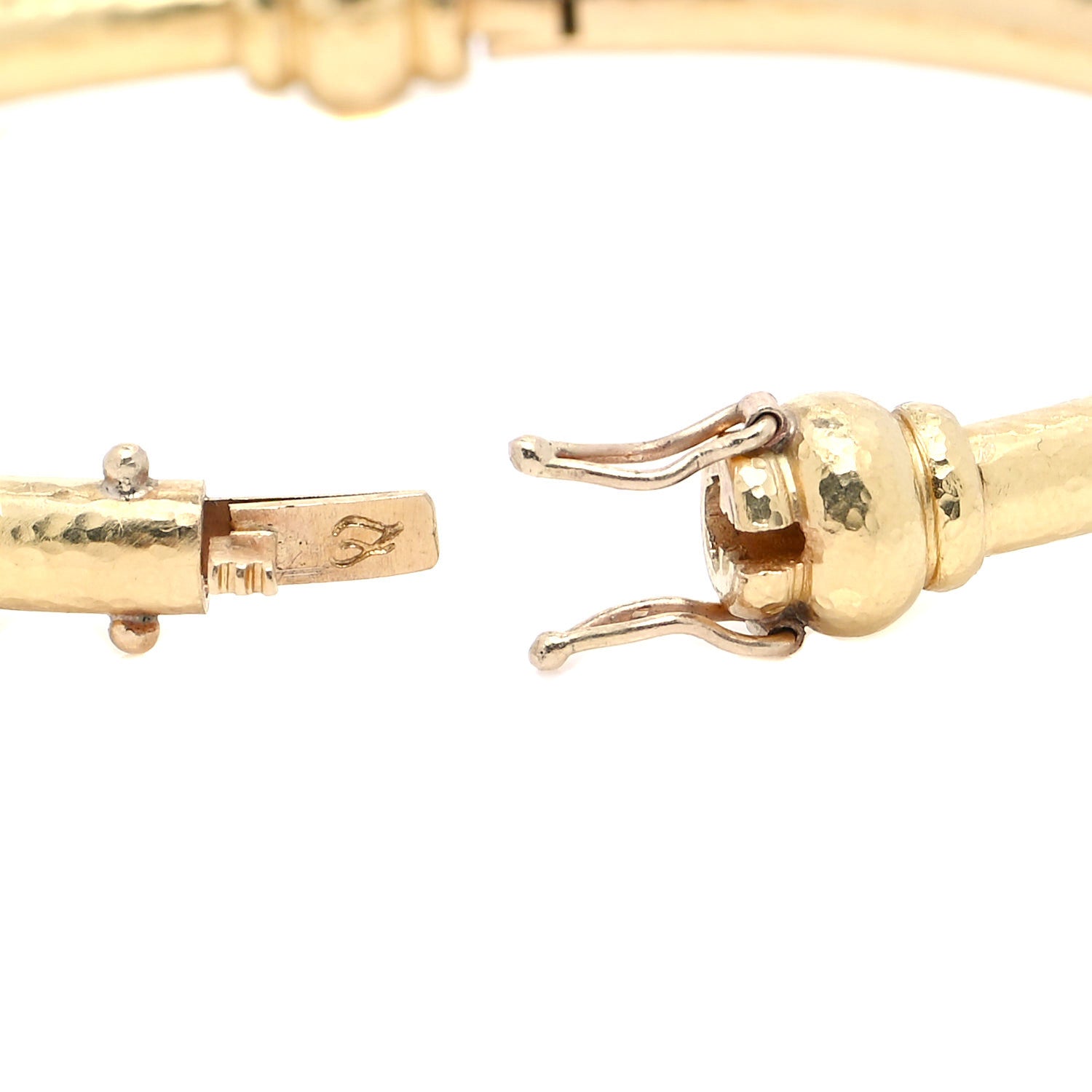 Elizabeth Locke 19K Yellow Gold Hammered Wire Bangle Bracelet 5 of 5