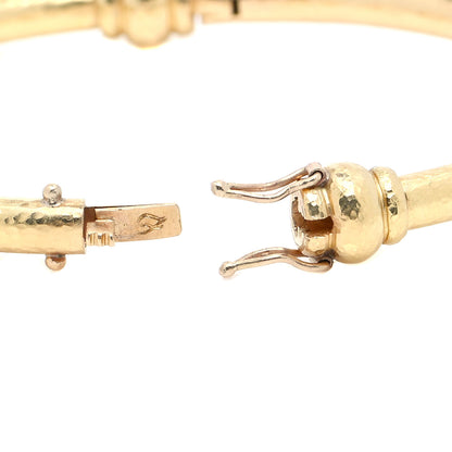 Elizabeth Locke 19K Yellow Gold Hammered Wire Bangle Bracelet 5 of 5