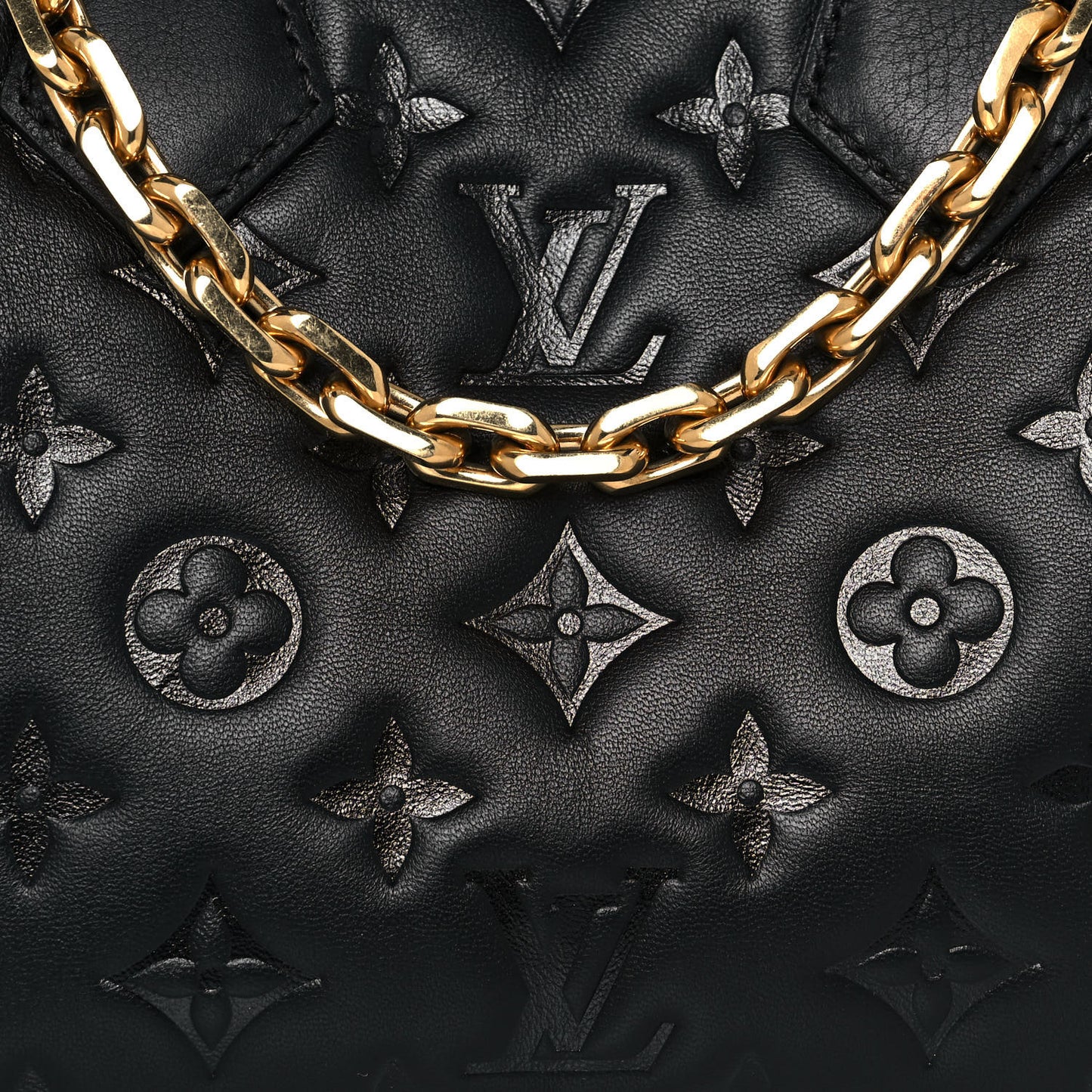 Lambskin Embossed Monogram Speedy 22 Bandouliere Black